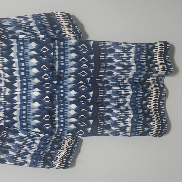 AB Studio dress women's size large Geometric abstract print elastic waist - Picture 2 of 13